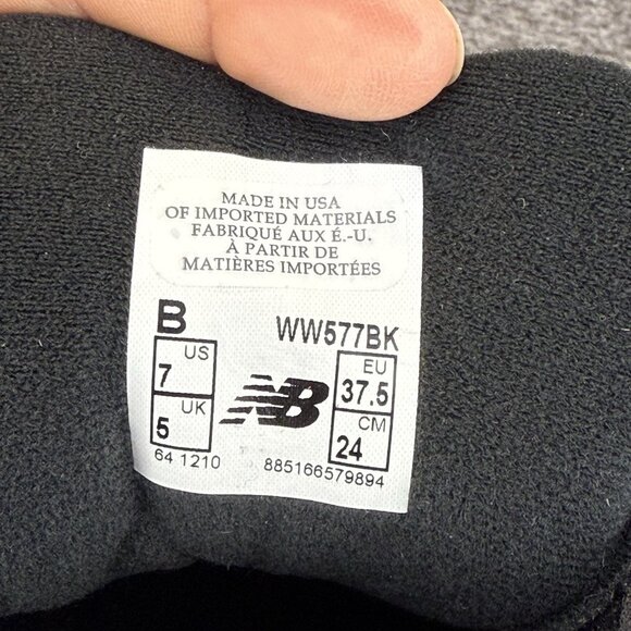 ✅New Balance 577 Walking Shoes Woman’s 7B Black Leather Sneakers Made In USA NIB - Picture 2 of 12